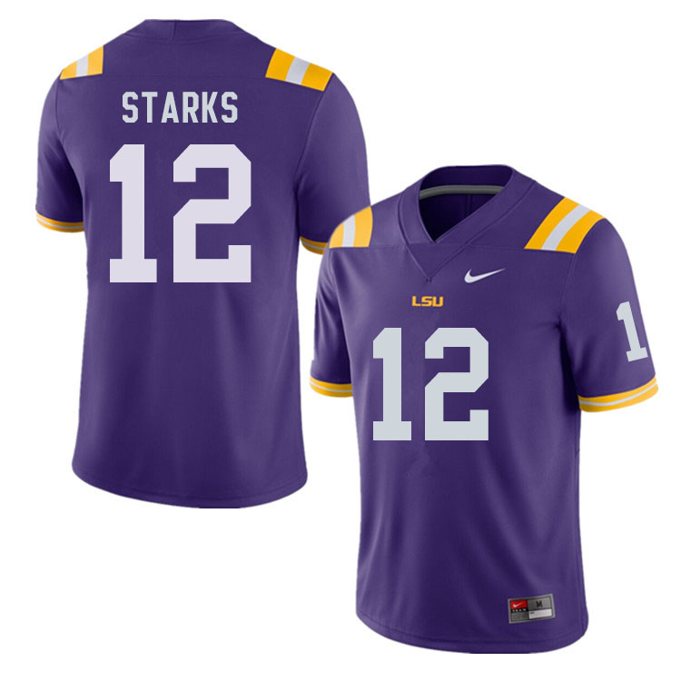 Men #12 Donte Starks LSU Tigers College Football Jerseys Sale-Purple - Click Image to Close